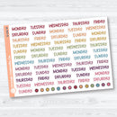 Days of the Week Funky Font Planner Stickers | B-086