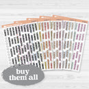 Clear Matte Days of the Week Funky Font Planner Stickers | B-086-CM