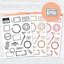 Vintage postmark stamp planner stickers for scrapbooking, journaling, and paper crafts in distressed postal designs.