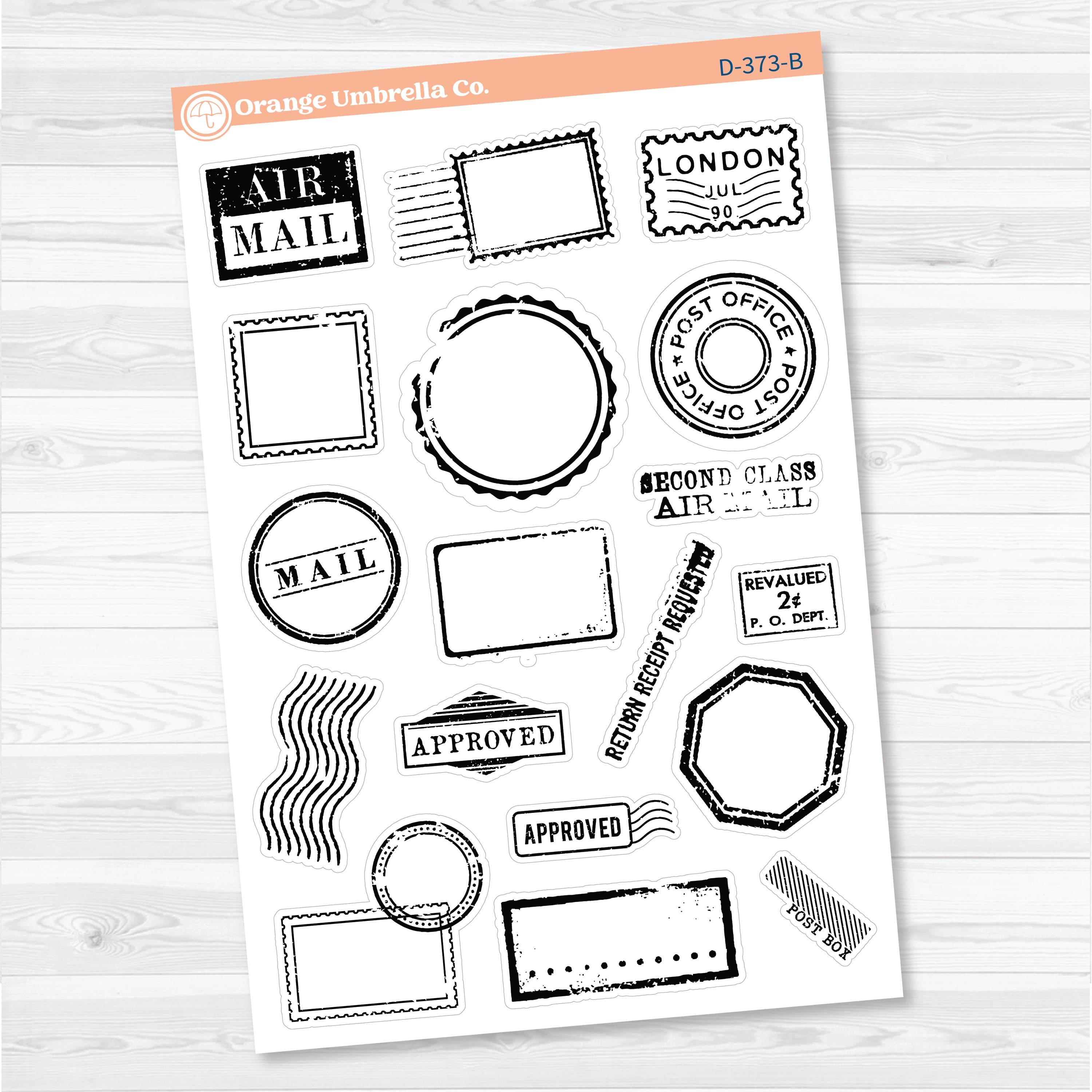 Vintage Postmark Stamp Stickers for Scrapbooking, Junk Journaling, Planners | D-373