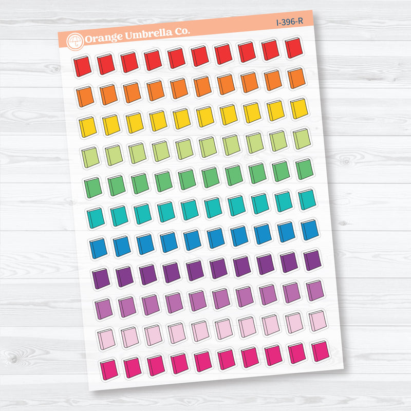 Hand Doodled Book Reading Icons | Clear Matte Planner Stickers | I-396-CM