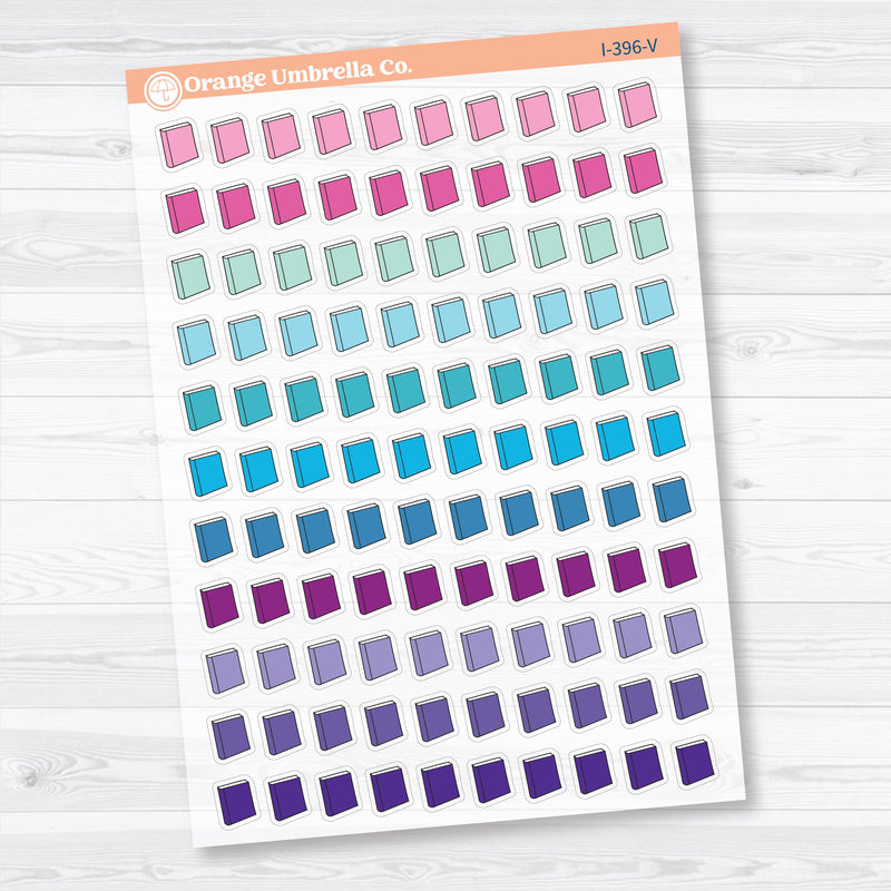 Hand Doodled Book Reading Icons | Clear Matte Planner Stickers | I-396-CM