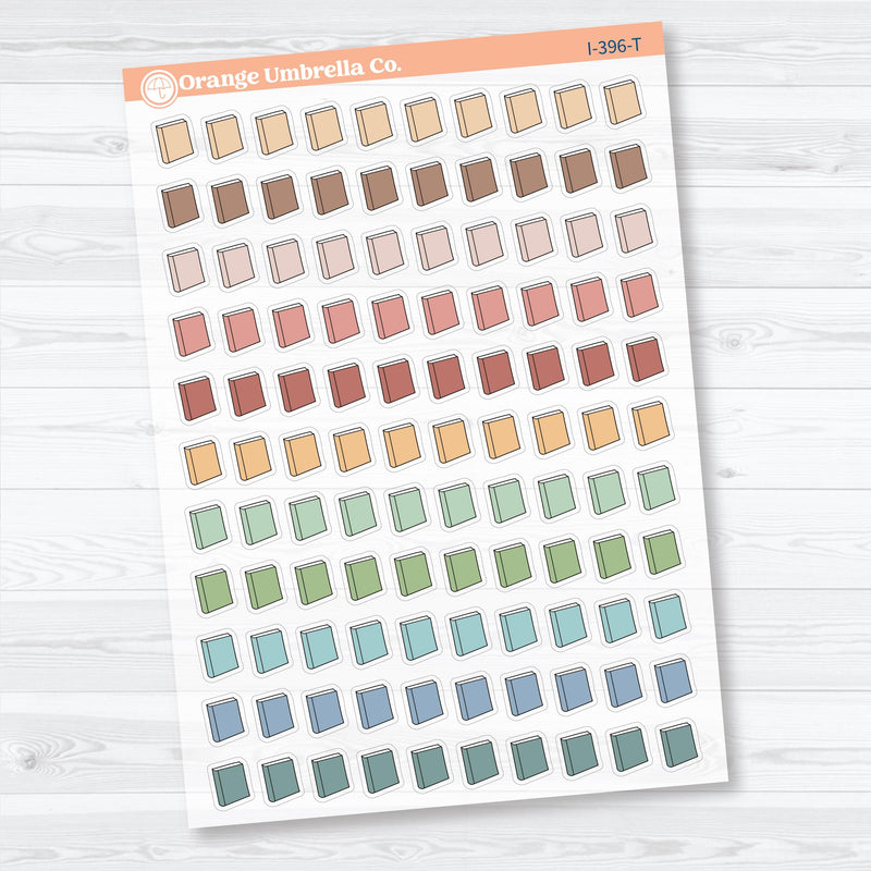 Hand Doodled Book Reading Icons | Clear Matte Planner Stickers | I-396-CM