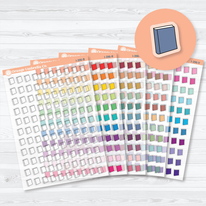 Hand Doodled Book Reading Icons | Clear Matte Planner Stickers | I-396-CM
