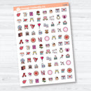 February and Valentine's Day Icon Planner Stickers | Functional Planner Icons | I-235