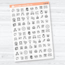 February and Valentine's Day Clear Matte Icon Planner Stickers | Functional Planner Icons | I-235-CM