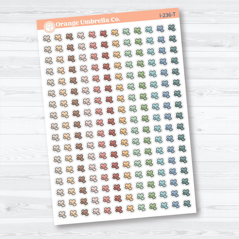 Micro 2026 Kit Heart Icon Planner Stickers | Mini Functional Planner Stickers | I-236