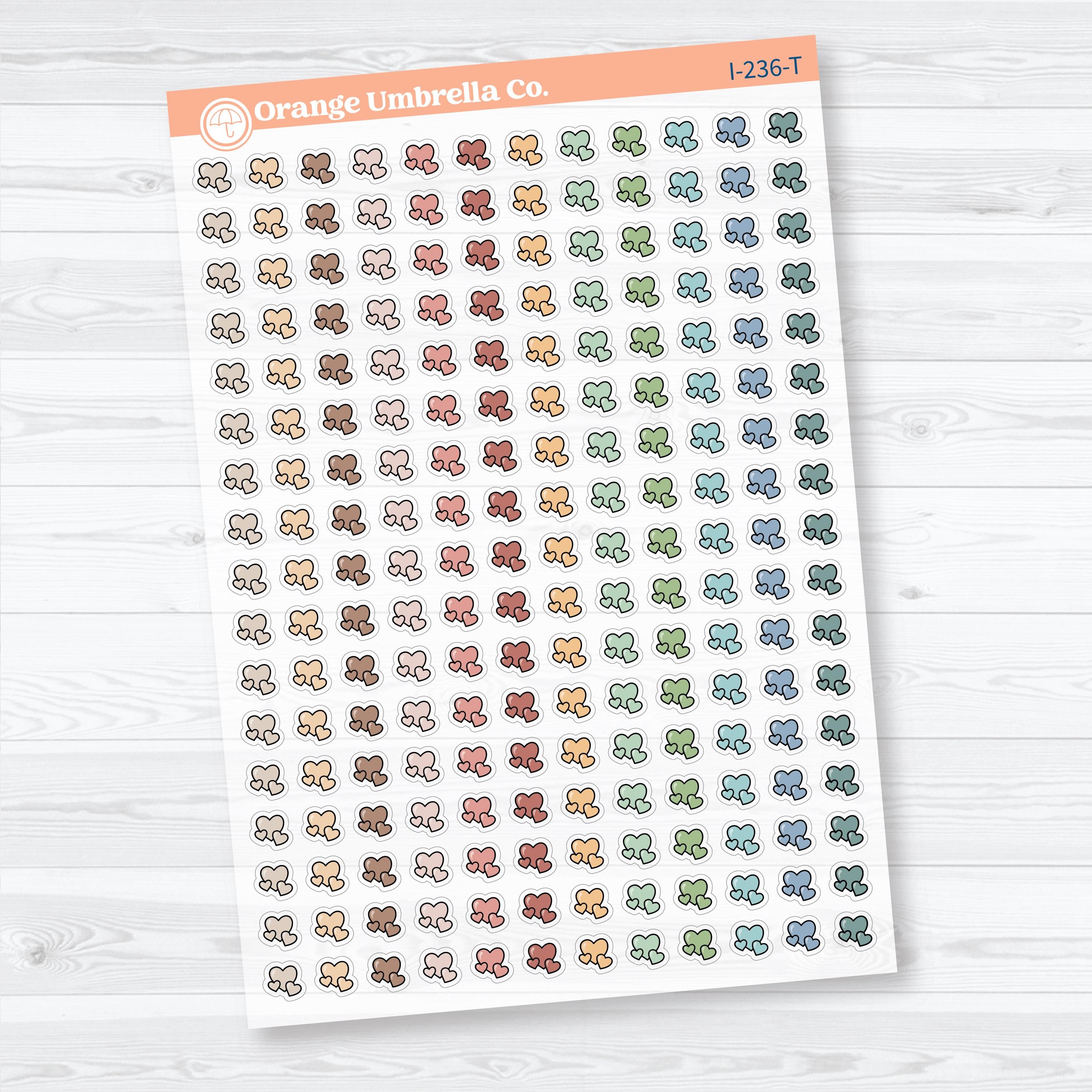 Micro 2026 Kit Heart Icon Clear Matte Planner Stickers | Mini Functional Planner Stickers | I-236-CM