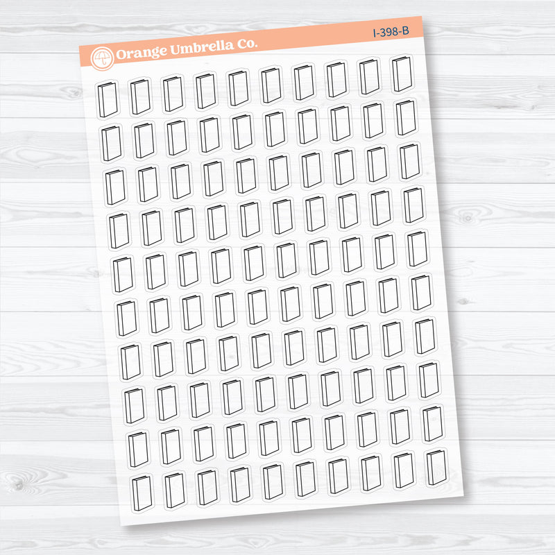 Hand Doodled Book Reading Icon Clear Matte Planner Stickers | Reading & Study Planner Stickers | I-398-CM