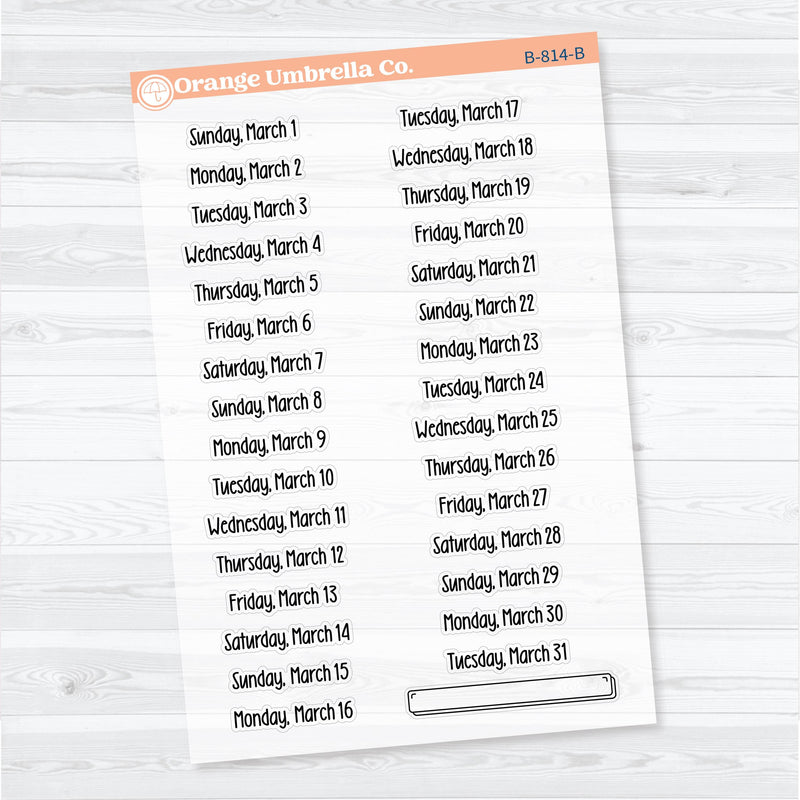 2026 Dates of the Month | F18 Print | Jan–June | B-812–817-BCM