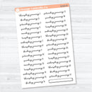 2026 Dates of the Month Planner Stickers | F18 Script | January–June | B-824–829-B