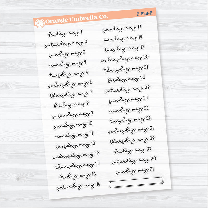 2026 Dates of the Month | F18 Script | Jan–June | B-824–829-BCM