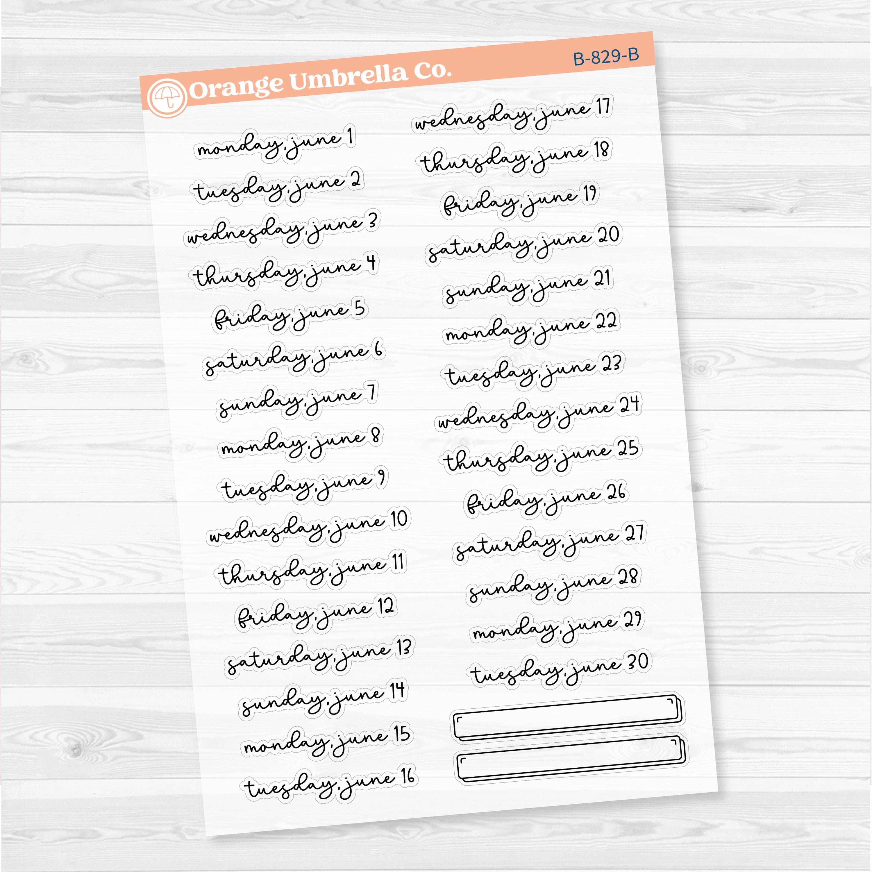 2026 Dates of the Month | F18 Script | Jan–June | B-824–829-BCM