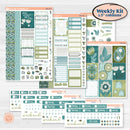 Soft Blue Florals Kit | Weekly Sticker Kit for Vertical Planners like Erin Condren | Blue Flora | KIT-506-A