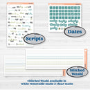 Soft Blue Florals Kit | Weekly Add-On Planner Kit Stickers | Blue Flora | KIT-506-B