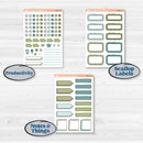 Soft Blue Florals Kit | Weekly Add-On Labels Planner Kit Stickers | Blue Flora | KIT-506-C