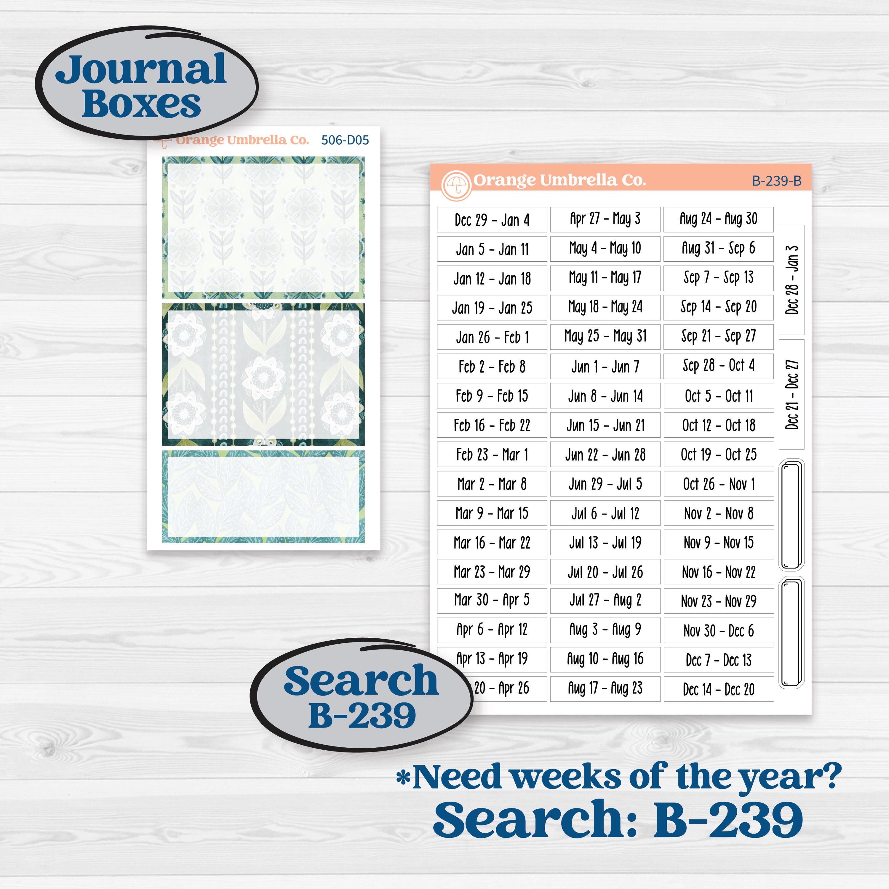 Soft Blue Florals Kit | Journaling or Scrapbooking Kit | Creative Junk Journal Planner Stickers | Blue Flora | KIT-506-D