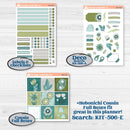 Soft Blue Florals Kit | Erin Condren Weekly Dashboard Planner Kit Stickers | Blue Flora | KIT-506-G