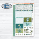 Soft Blue Florals Kit | Plum Vertical Priorities 7x9 Planner Kit Stickers | Blue Flora | KIT-506-H