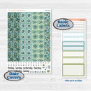 Soft Blue Florals Kit | 7x9 Erin Condren Daily Duo Planner Kit Stickers | Blue Flora | KIT-506-K
