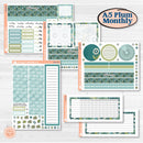 Soft Blue Florals Kit | A5 Plum Monthly & Dashboard Planner Kit Stickers | Blue Flora | KIT-506-P