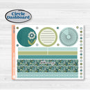 Soft Blue Florals Kit | 7x9 Plum Monthly & Dashboard Planner Kit Stickers | Blue Flora | KIT-506-Q