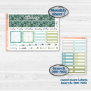 Soft Blue Florals Kit | 7x9 Plum Monthly & Dashboard Planner Kit Stickers | Blue Flora | KIT-506-Q