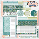 Soft Blue Florals Kit | 8.5x11 Plum Monthly & Dashboard Planner Kit Stickers | Blue Flora | KIT-506-R