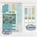 Soft Blue Florals Kit | Hobonichi Weeks Monthly Planner Kit Stickers | Blue Flora | KIT-506-T