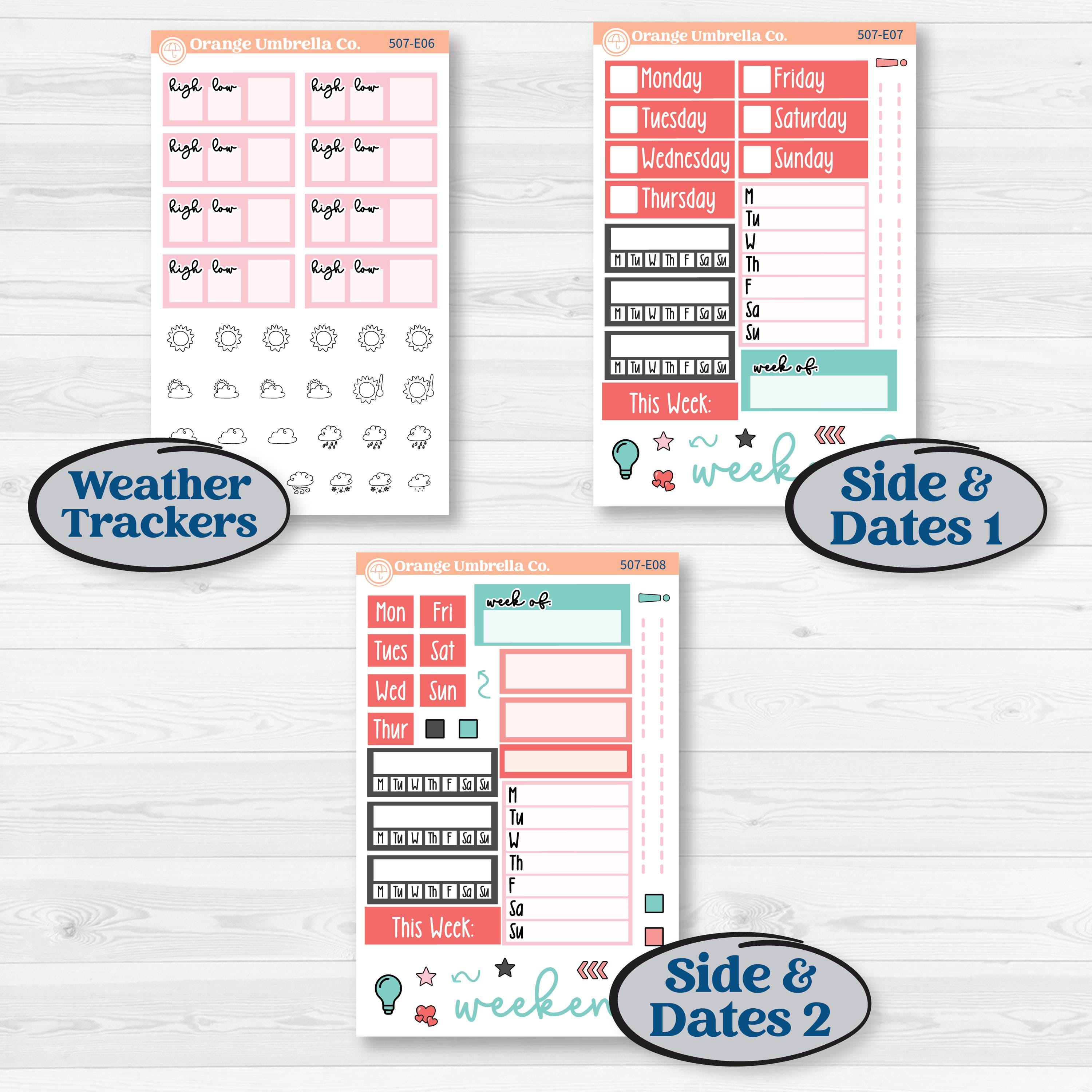 Sweet Valentine Florals | Hobonichi Cousin Weekly & Daily Planner Kit Stickers | Call Me Sweetheart | KIT-507-E