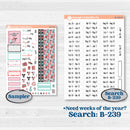 Sweet Valentine Florals | Hobonichi Cousin Weekly & Daily Planner Kit Stickers | Call Me Sweetheart | KIT-507-E