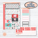 Sweet Valentine Florals | Plum Vertical Priorities 7x9 Planner Kit Stickers | Call Me Sweetheart | KIT-507-H