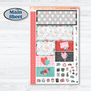 Sweet Valentine Florals | Plum Vertical Priorities 7x9 Planner Kit Stickers | Call Me Sweetheart | KIT-507-H