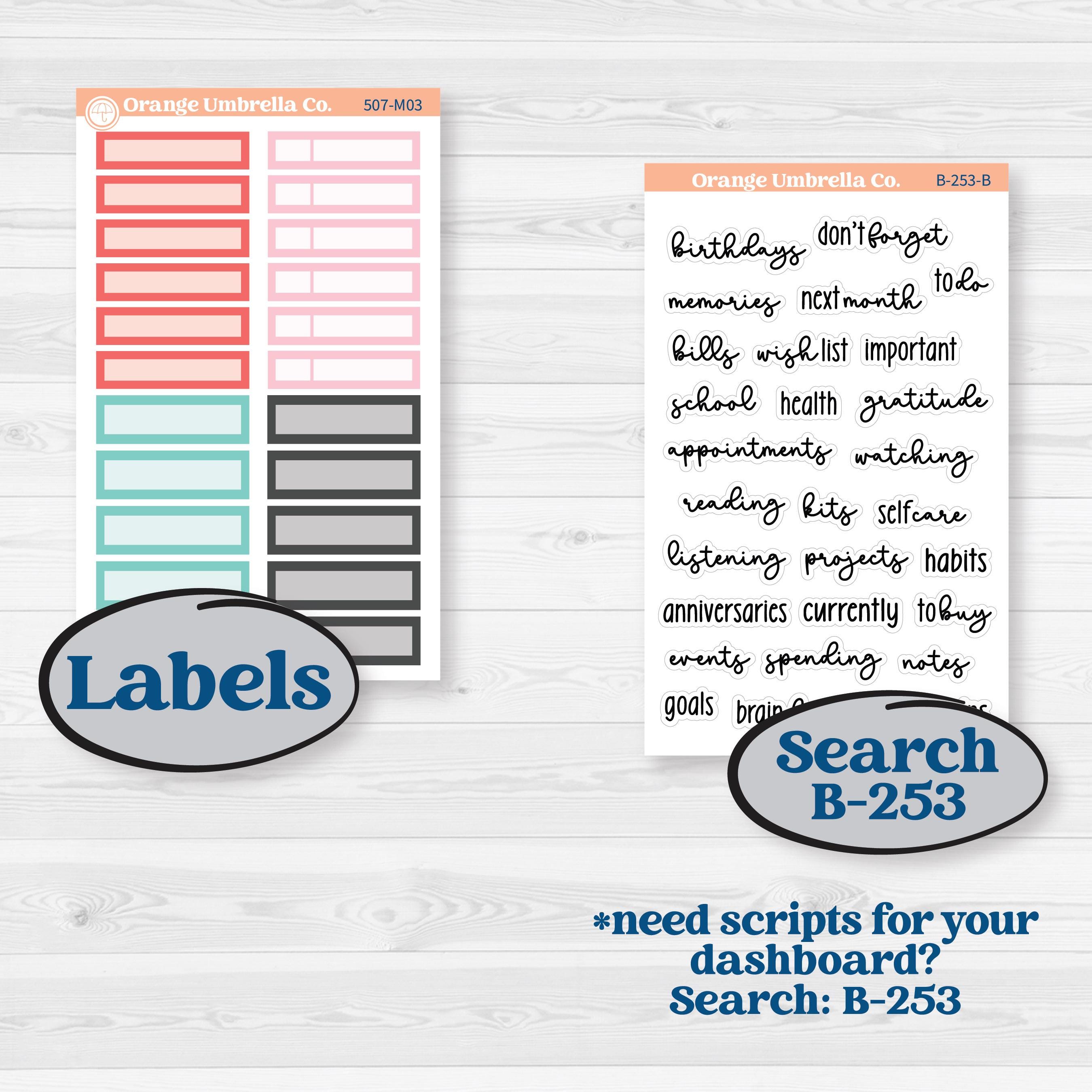 Sweet Valentine Florals | A5 Erin Condren Monthly & Productivity Dashboard Sticker Kit | Call Me Sweetheart | KIT-507-M