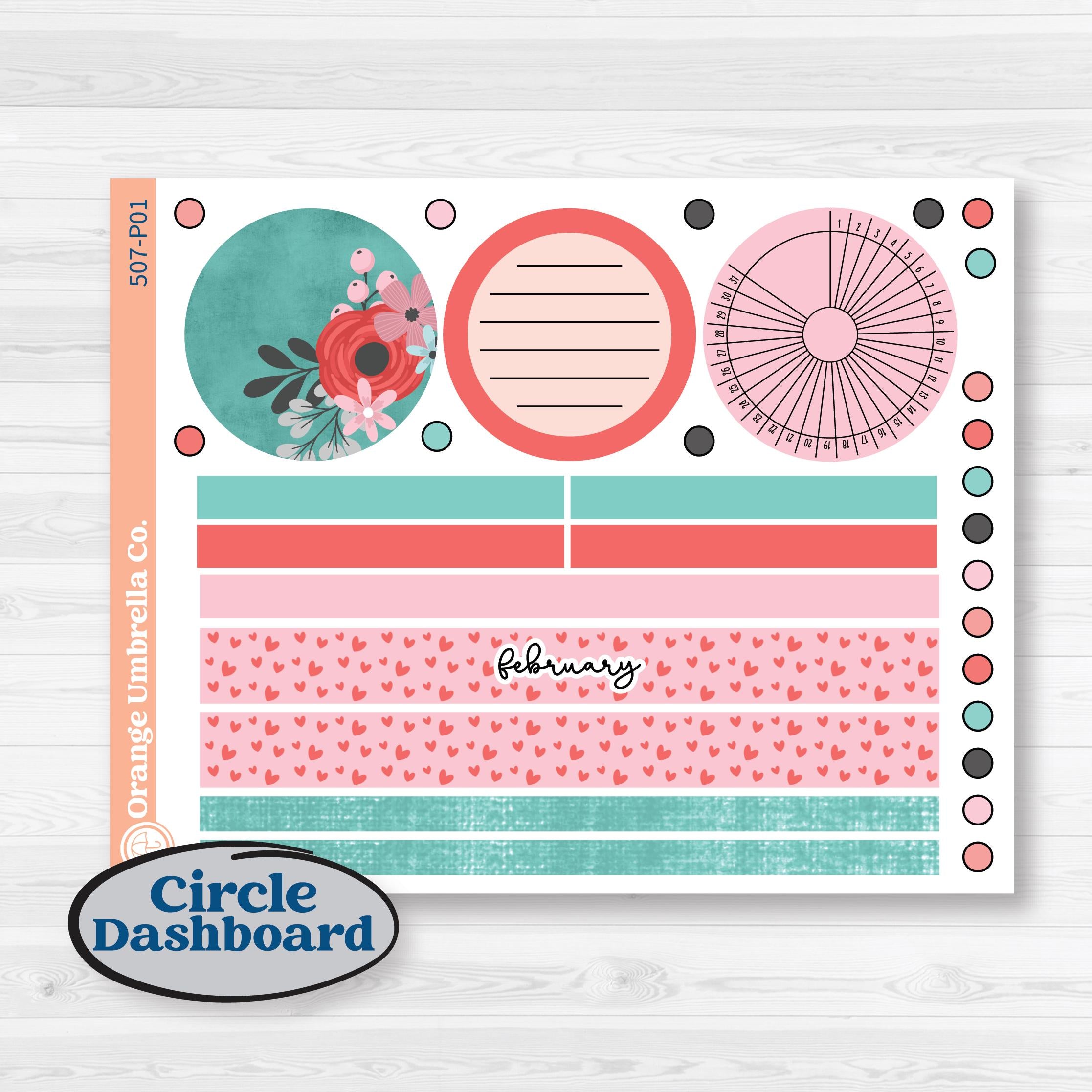 Sweet Valentine Florals | A5 Plum Monthly & Dashboard Planner Kit Stickers | Call Me Sweetheart | KIT-507-P