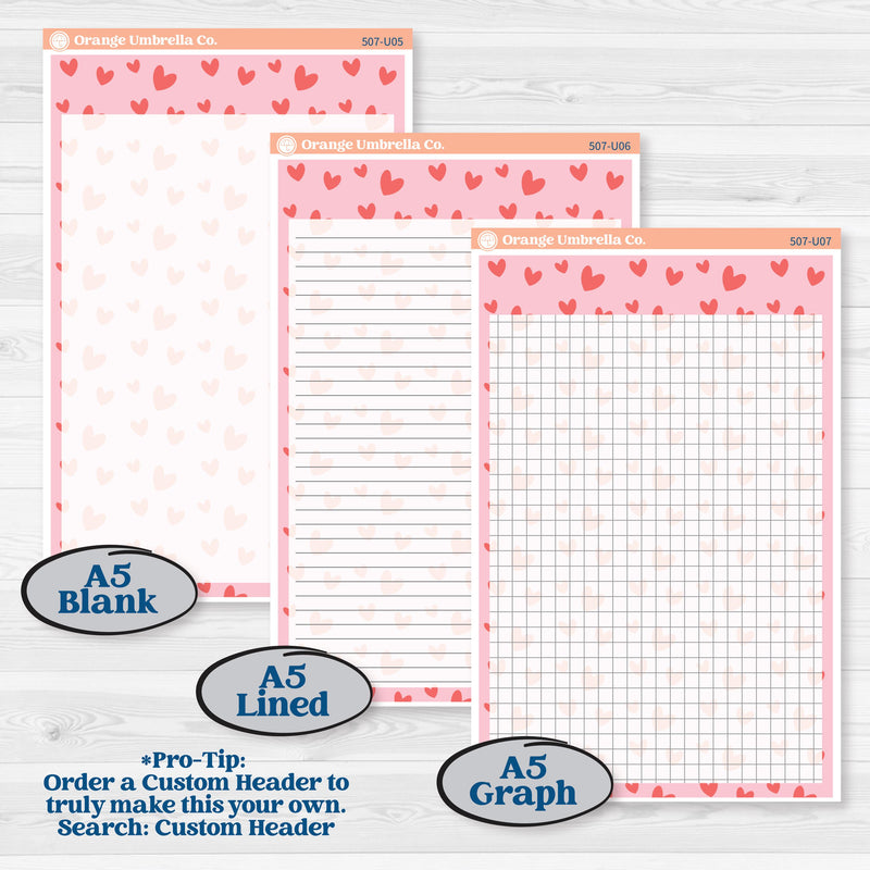 Sweet Valentine Florals | A5 & 7x9 Create Your Own Monthly or Dashboard Universal | Reading Log Sticker Kit | Call Me Sweetheart | KIT-507-U