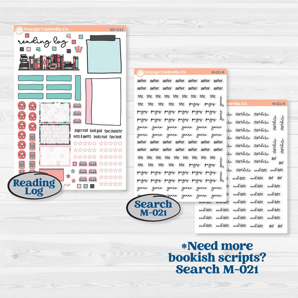 Sweet Valentine Florals | A5 & 7x9 Create Your Own Monthly or Dashboard Universal | Reading Log Sticker Kit | Call Me Sweetheart | KIT-507-U