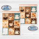 Coffee & Florals Sticker Kit | Weekly Sticker Kit for Vertical Planners like Erin Condren | Mocha | KIT-508-A