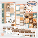 Coffee & Florals Sticker Kit | Weekly Sticker Kit for Vertical Planners like Erin Condren | Mocha | KIT-508-A