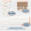 Coffee & Florals Sticker Kit | Weekly Add-On Planner Kit Stickers | Mocha | KIT-508-B