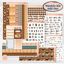 Coffee & Florals Sticker Kit | Weekly Add-On Planner Kit Stickers | Mocha | KIT-508-B
