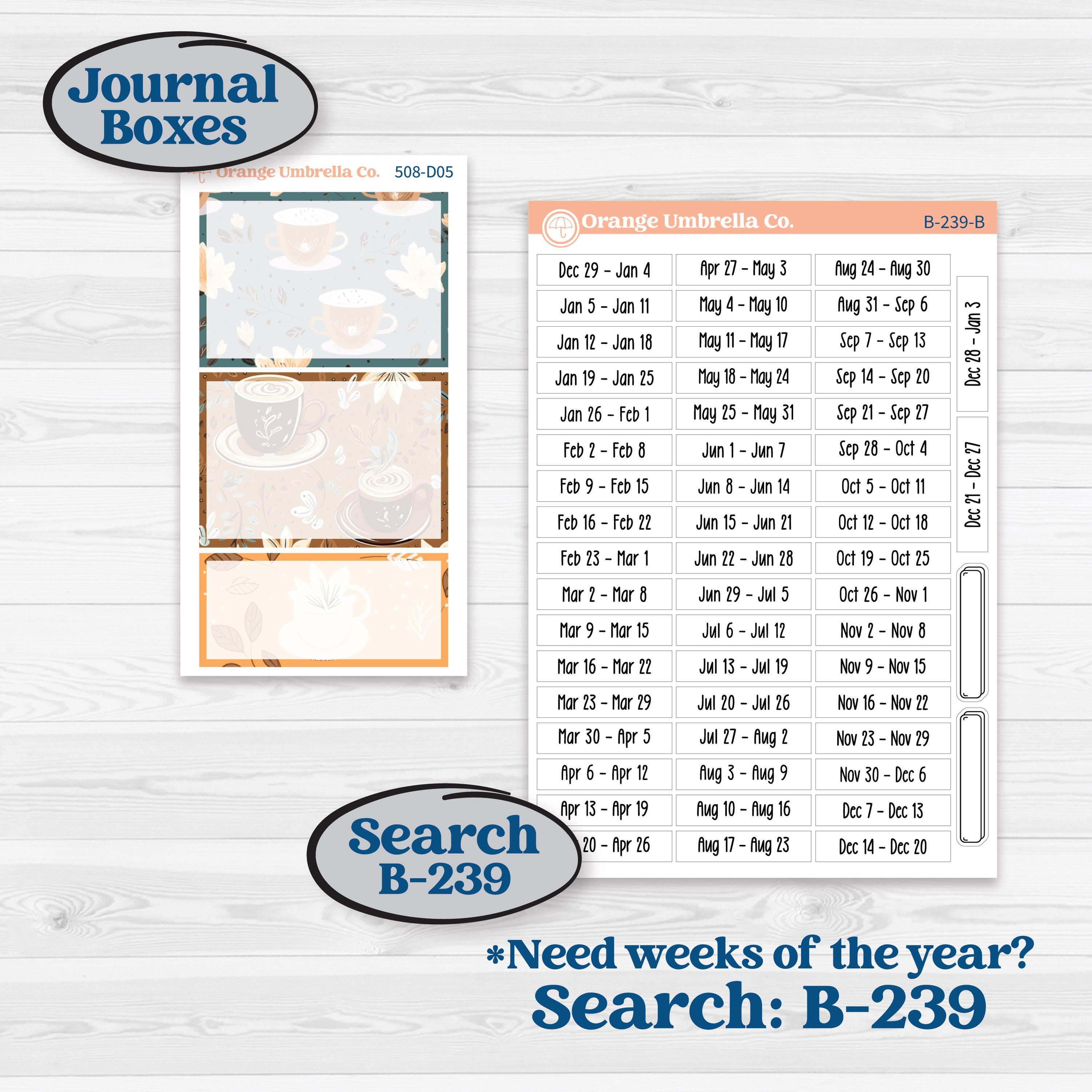 Coffee & Florals Sticker Kit | Journaling or Scrapbooking Kit | Creative Junk Journal Planner Stickers | Mocha | KIT-508-D