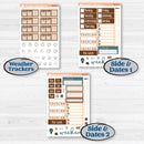 Coffee & Florals Sticker Kit | Hobonichi Cousin Weekly or Daily Planner Kit Stickers | Mocha | KIT-508-E