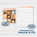 Coffee & Florals Sticker Kit | Hobonichi Cousin Weekly or Daily Planner Kit Stickers | Mocha | KIT-508-E