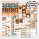Coffee & Florals Sticker Kit | Hobonichi Cousin Weekly or Daily Planner Kit Stickers | Mocha | KIT-508-E