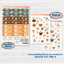 Coffee & Florals Sticker Kit | Hobonichi Cousin Weekly or Daily Planner Kit Stickers | Mocha | KIT-508-E