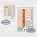 Coffee & Florals Sticker Kit | A5 Daily Duo Planner Kit Stickers | Mocha | KIT-508-J