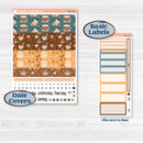Coffee & Florals Sticker Kit | A5 Daily Duo Planner Kit Stickers | Mocha | KIT-508-J