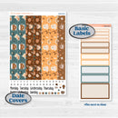 Coffee & Florals Sticker Kit | 7x9 Erin Condren Daily Duo Planner Kit Stickers | Mocha | KIT-508-K