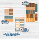 Coffee & Florals Sticker Kit | 7x9 Plum Daily Planner Kit Stickers | Mocha | KIT-508-L